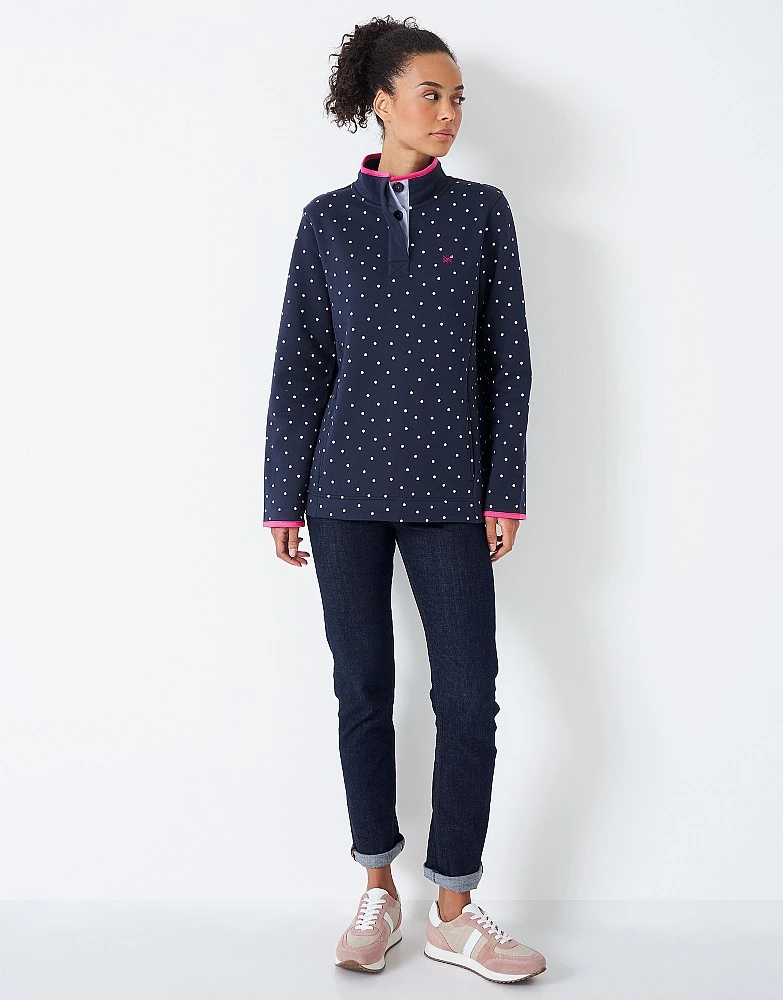 Half Button Printed Sweatshirt 2 Half Button Printed Sweatshirt - Image 2