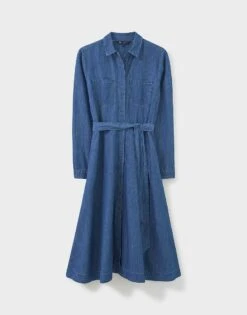 Gina Denim Shirt Dress 7 Gina Denim Shirt Dress -Crew Clothing WRJ710 BLUE 3