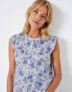 Lydia Ruffle Sleeve Cotton Blouse