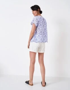 Meadow Contrast Broderie Top 8 Meadow Contrast Broderie Top -Crew Clothing WSC076 WHTCRNF 2