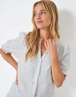 Amara Embroided Blouse -Crew Clothing WSC077 WHITE 3