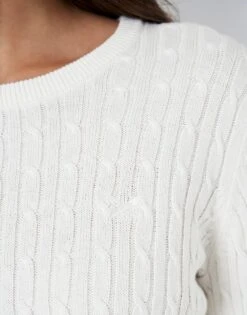 Heritage Cable Knit Jumper 10 Heritage Cable Knit Jumper -Crew Clothing WSD030 WHTLN 4