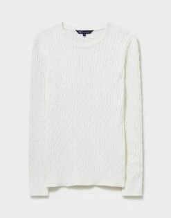 Heritage Cable Knit Jumper 11 Heritage Cable Knit Jumper -Crew Clothing WSD030 WHTLN 6