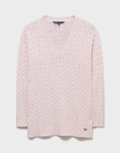 Edna V Neck Jumper 9 Edna V Neck Jumper -Crew Clothing WSD203 PALEPINK 6