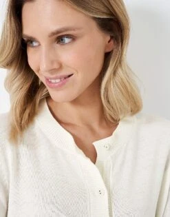 Crew Neck Cardigan 8 Crew Neck Cardigan -Crew Clothing WSD219 CREAM 2