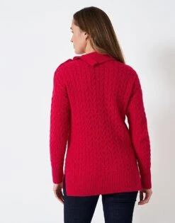 Ida Button Shoulder Jumper 7 Ida Button Shoulder Jumper -Crew Clothing WSD279 RED 2