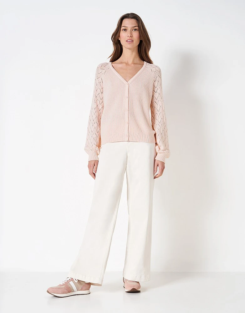 Chevron Pointelle Sleeve Cardigan 2 Chevron Pointelle Sleeve Cardigan - Image 2