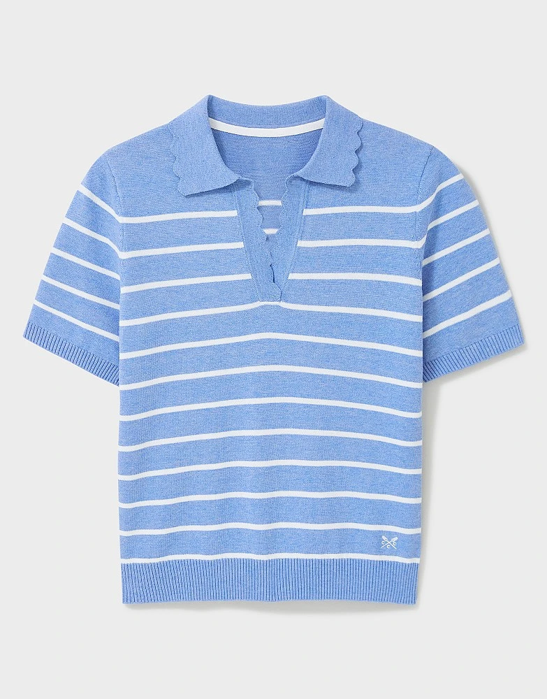 Scallop Collar Knitted Stripe T-Shirt 6 Scallop Collar Knitted Stripe T-Shirt - Image 6