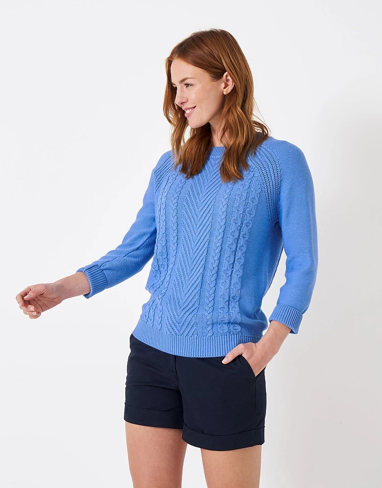 Rita 3/4 Sleeve Cable Knit Jumper 1 Rita 3/4 Sleeve Cable Knit Jumper