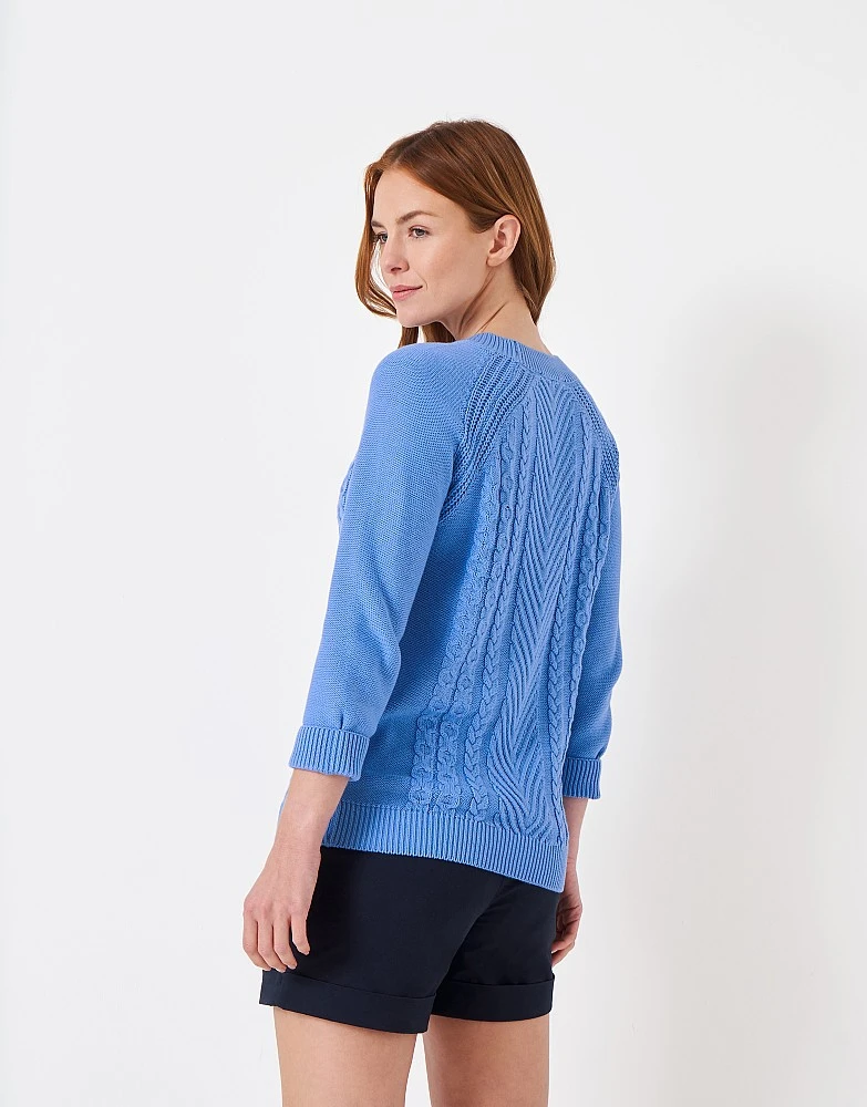 Rita 3/4 Sleeve Cable Knit Jumper 3 Rita 3/4 Sleeve Cable Knit Jumper - Image 3