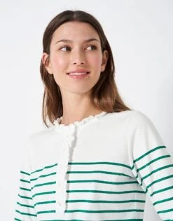 Frill Placket Top 8 Frill Placket Top -Crew Clothing WSE031 WHTGRN 3