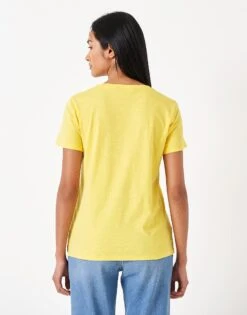 Perfect V Neck Slub T-Shirt -Crew Clothing WSE050 LEMONDROP 2