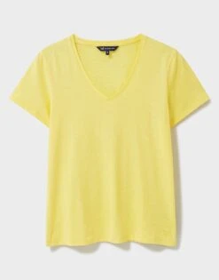 Perfect V Neck Slub T-Shirt -Crew Clothing WSE050 LEMONDROP 6