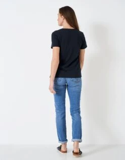 Perfect V Neck Slub T-Shirt -Crew Clothing WSE050 NAVY 2