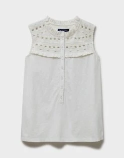 Leigha Sleeveless Top 9 Leigha Sleeveless Top -Crew Clothing WSE064 WHTLIN 6