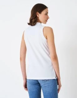 Ocean Sleeveless Polo Shirt -Crew Clothing WSE254 WHITE 2
