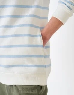 Relaxed Half Zip Sweatshirt -Crew Clothing WSF009 WHTBLU 3