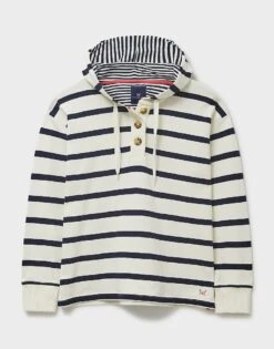 Button Front Sweatshirt 9 Button Front Sweatshirt -Crew Clothing WSF022 WHTNVY 6