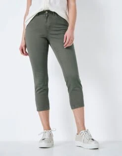Khaki Cropped Jeans -Crew Clothing WSH006 KHAKI 2