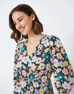 Lila Dress -Crew Clothing WSJ035 TEALFLR 3