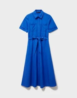 Bethany Linen Shirt Dress 7 Bethany Linen Shirt Dress -Crew Clothing WSJ038 CRNFLOWER 3