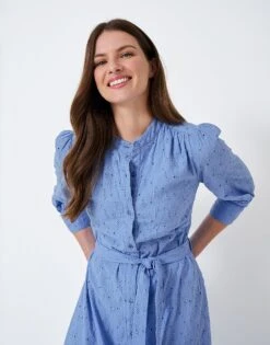 Edith Broderie Dress -Crew Clothing WSJ043 CRNBLUE 2