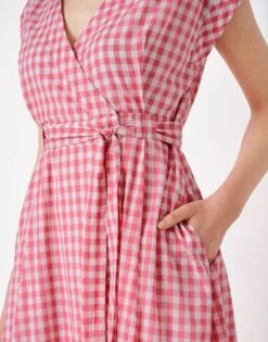 Gemma Wrap Dress 8 Gemma Wrap Dress -Crew Clothing WSJ105 PINKWHT 3