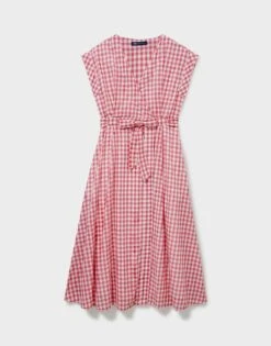 Gemma Wrap Dress 9 Gemma Wrap Dress -Crew Clothing WSJ105 PINKWHT 6