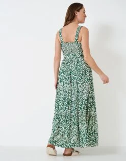 Flori Printed Sun Dress 8 Flori Printed Sun Dress -Crew Clothing WSJ132 GREEN 2