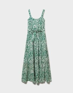 Flori Printed Sun Dress 11 Flori Printed Sun Dress -Crew Clothing WSJ132 GREEN 5