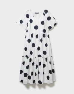 Irene Large Spot Dress 9 Irene Large Spot Dress -Crew Clothing WSJ149 WHTNVY 4