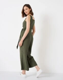 Jenny Linen Blend Jumpsuit 7 Jenny Linen Blend Jumpsuit -Crew Clothing WSJ151 KHAKI 2