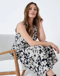 Jenny Linen Blend Printed Dress