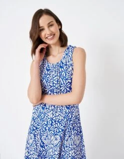 Jersey Sleeveless Pleat Dress 8 Jersey Sleeveless Pleat Dress -Crew Clothing WSJ176 BLUE 3