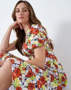 Riverside Floral Midi Dress 8 Riverside Floral Midi Dress -Crew Clothing WSJ216 PERTUNIA 3