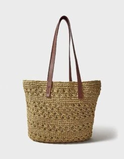 Straw Shoulder Bag -Crew Clothing WSN012 STRAW 3