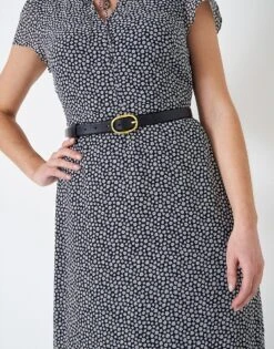 Navy Leather Waist Belt