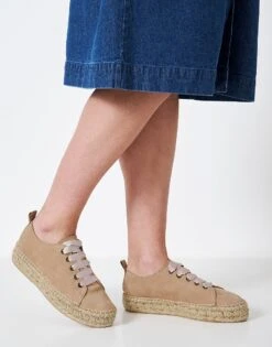 Lexi Suede Espadrille -Crew Clothing WSR013 PINK 2