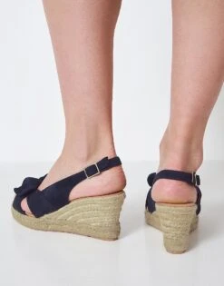 Carly Suede Wedge Espadrille -Crew Clothing WSR019 NAVY 2
