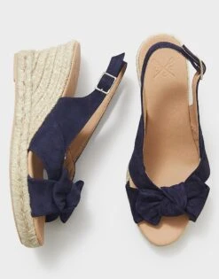 Carly Suede Wedge Espadrille -Crew Clothing WSR019 NAVY 5