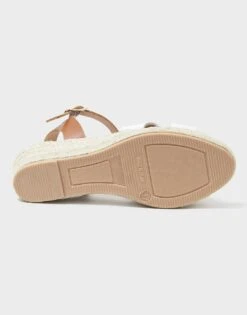 Hatty Leather Wedge Espadrille -Crew Clothing WSR020 TANWHITE 7