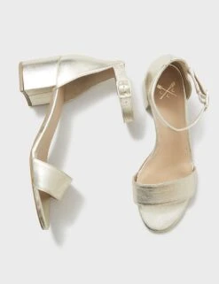 Leila Block Heel Sandal 11 Leila Block Heel Sandal -Crew Clothing WSR023 METALLIC 8