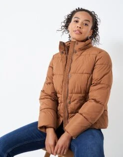 Midweight Padded Jacket With Faux Fur Hood