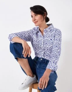 Lulworth Blue Floral Cotton Shirt