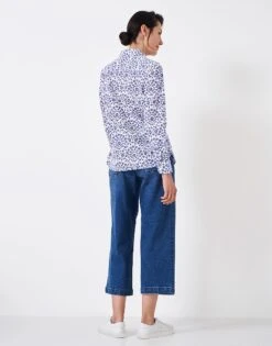 Lulworth Blue Floral Cotton Shirt -Crew Clothing WTB001 BLUEPRT 2