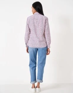 Lulworth Pink Floral Cotton Shirt 8 Lulworth Pink Floral Cotton Shirt -Crew Clothing WTB001 PNKPRINT 2