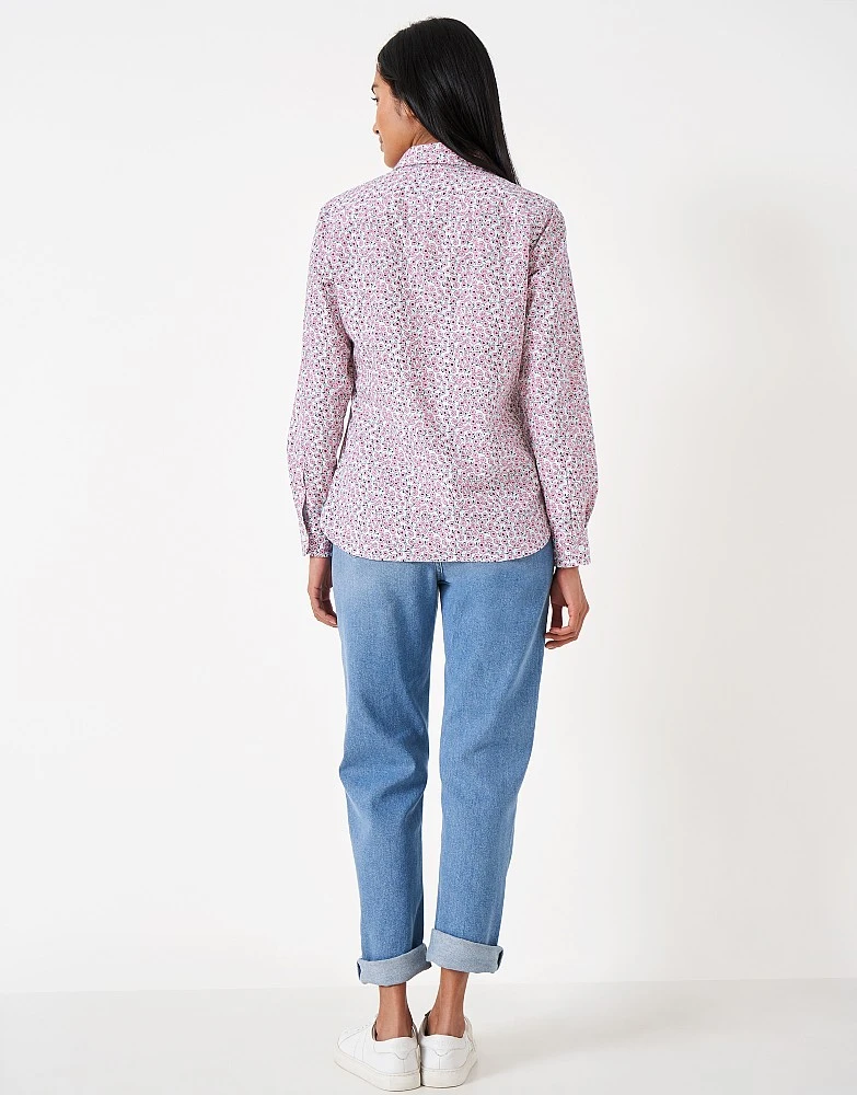 Lulworth Pink Floral Cotton Shirt 3 Lulworth Pink Floral Cotton Shirt - Image 3