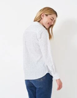 Lulworth Ditsy Spot Shirt -Crew Clothing WTB001 WHTNVYSPT 2