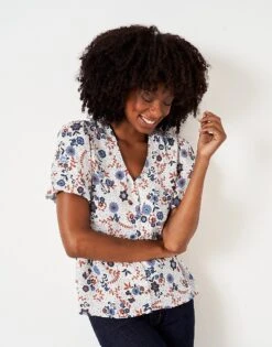 Gail Blouse 8 Gail Blouse -Crew Clothing WTC007 CREAMPRT 3