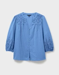 Flora Blouse 7 Flora Blouse -Crew Clothing WTC041 DLBLUE 6